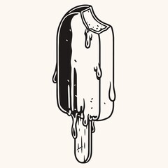 Ice cream vintage sketch monochrome