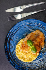 spicy fillet of white cod with couscous