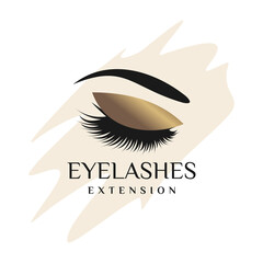 Eyelashes logo icon with modern beauty concept design Premium Vector