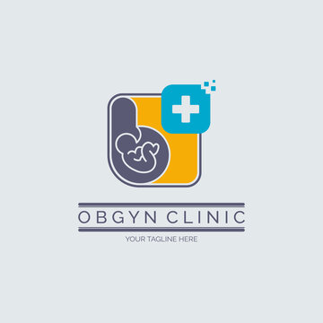 OBGYN Obstetrics And Gynecology Clinic Logo Template Design For Brand Or Company And Other