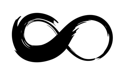 Infinity symbol hand painted with ink brush stroke