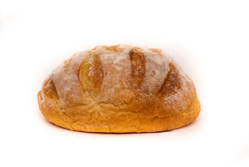 bread loaf on white background