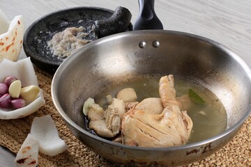 Boiled Chicken Breast into Pieces, Step by Step Making Ayam Suwir, Lemper,