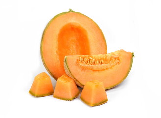 Ripe melon isolated on white background