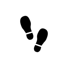 Footprints icon. Footprints of shoes silhouette. Vector illustration.