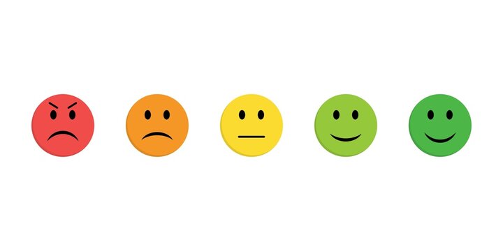 Emotions rating. Rating from bad to good. Flat style. Vector illustration.