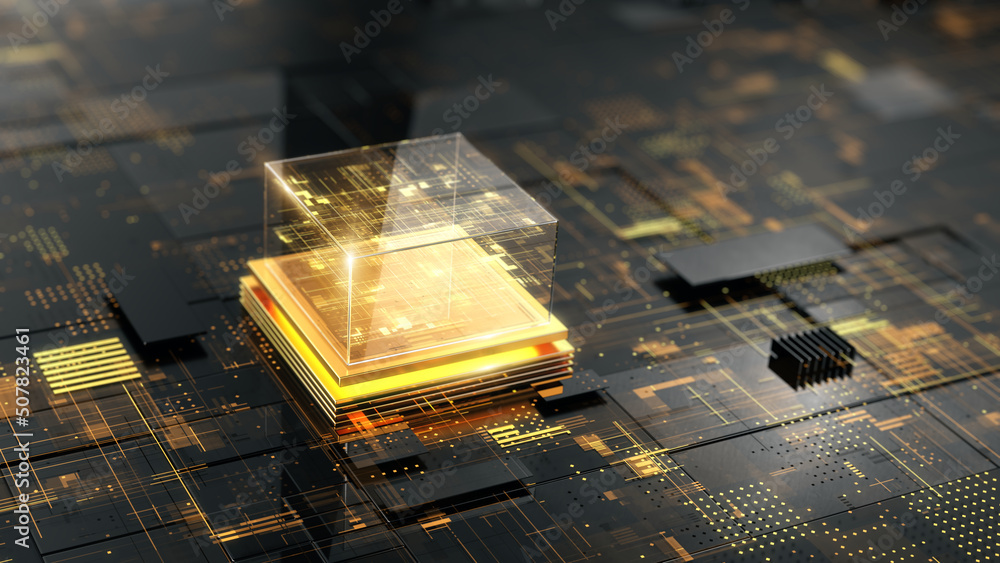 Poster big data technology concept. futuristic technology background. 3d rendering