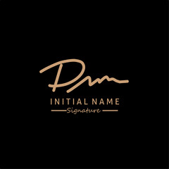 DM Initial letter handwriting and signature logo