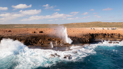 Blow hole in Quobba station, Western Australia