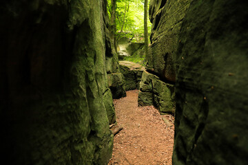 The rock labyrinth on the Mullerthal Trail, Luxembourg