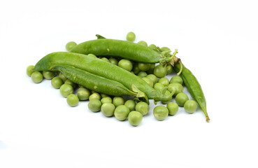 green pea vegetable bean isolated on white background