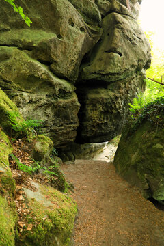The rock labyrinth on the Mullerthal Trail, Luxembourg