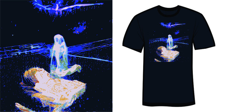 soul leaving body t-shirt and apparel horror design vector illustration