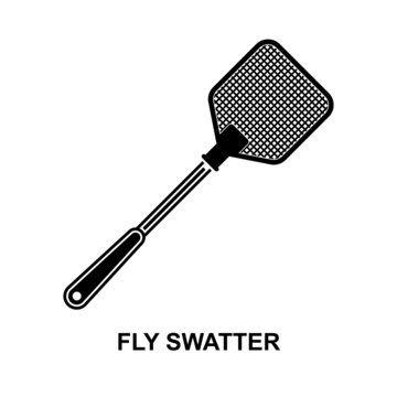 Fly swatter icon isolated on white background vector illustration.