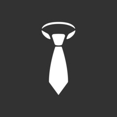 Tie icon isolated on black background. Vector illustration.