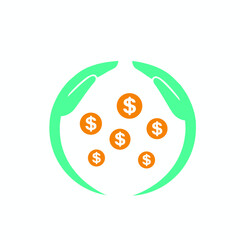 dollar hand icon vector symbol

