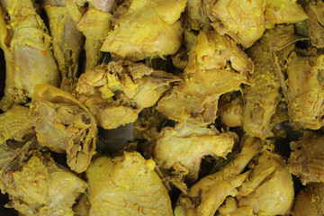 Chicken processed dishes are ready to be served