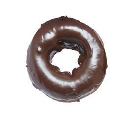 Chocolate donut isolated on white background