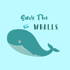 Save the Whales Vector Illustration