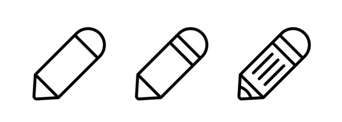 Pencil. Pencil icons set. Black vector icons isolated on white background.