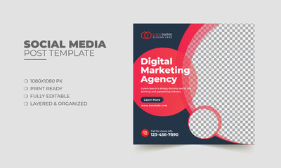 Corporate and digital marketing agency social media post template