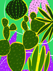 Contemporary floral,tropical,flowers,leaves, various shapes,lines hand drawn vector illustration background.