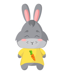 bunny with a carrot vector illustration