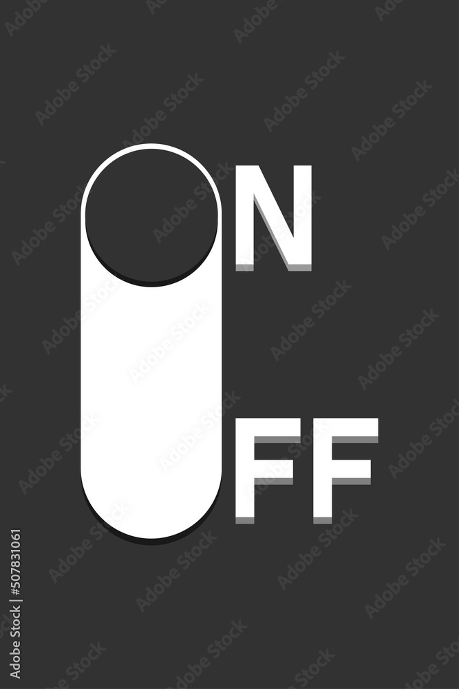Poster onn off switch button isolated flat icon. switch button concept. vector illustration.