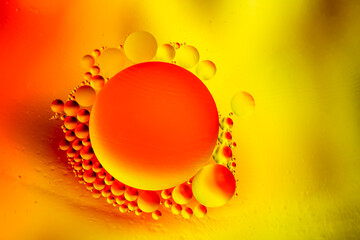 Scientific image of cell membrane. Macro up of liquid substances. Abstract molecule atom...