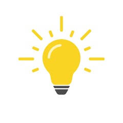 Light bulb icon vector on white background. Idea icon concept. Vector illustration.