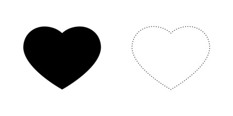 Heart icons vector isolated in flat design. Vector illustration,