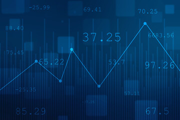 Business Growth graph on technology background, Futuristic raise arrow chart digital transformation abstract technology background. Big data and business growth currency stock and investment economy