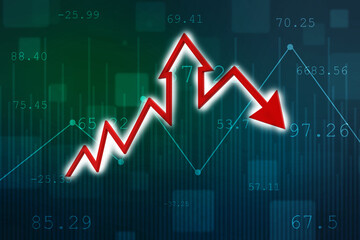 3d rendering business graph and documents. Stock market chart. Business graph background, Financial Background