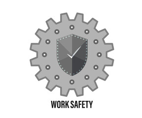 Occupational safety, gear and protection shield vector icon
