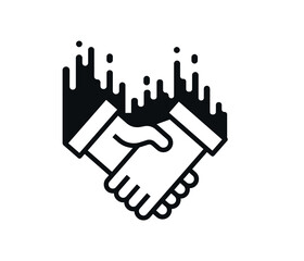 Agreement, handshake vector icon.
