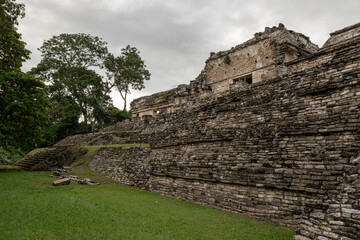 View of the archaeological site of Palenque, Mexico