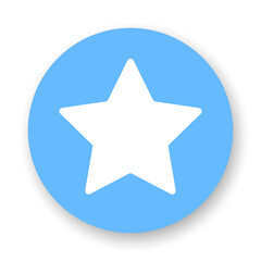 Obraz premium Star flat icon. White heart on blue background. Best for mobile apps, social media, highlights and web design.