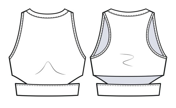 Women's Activewear Vector sport Bra Vector-legging Vector-fashion Flat  Sketch for Adobe Illustrator technical Drawing activewear Template 