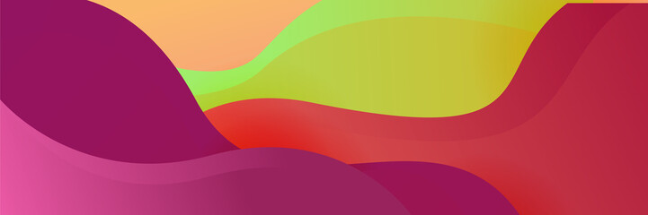 Orange and green abstract banner background
