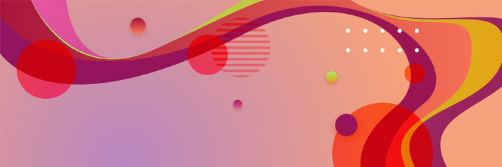 Orange and green abstract banner background