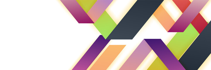 Orange and green abstract banner background