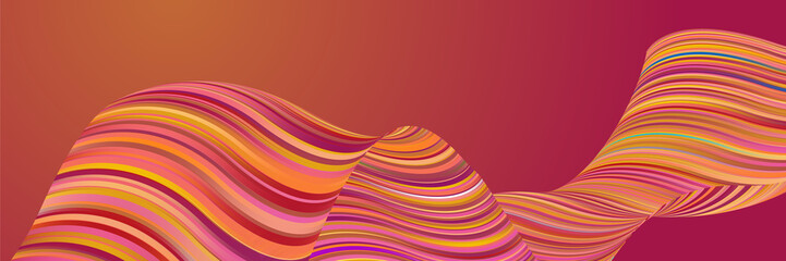 Orange and green abstract banner background