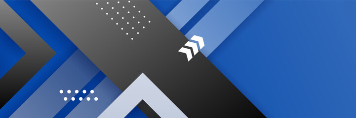 Blue and black abstract banner background