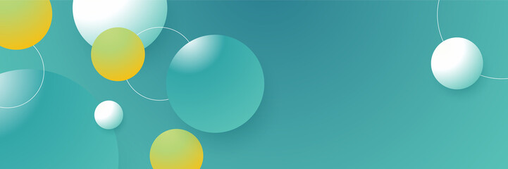 Green and yellow abstract banner background