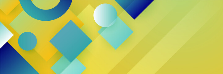 Green and yellow abstract banner background