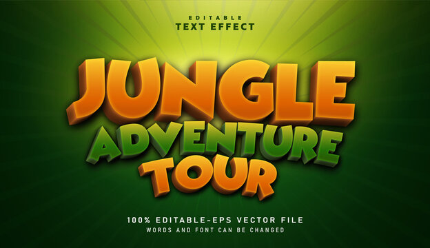 3D Jungle Adventure Tour text effect - Editable text effect