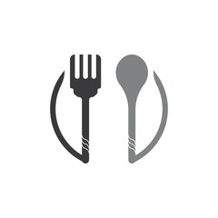 Spoon and fork icon symbol vector
