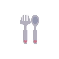 Spoon and fork icon symbol vector