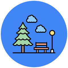 Naklejka premium Park Icon
