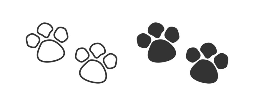 Paw print icon. Footprint dog, cat symbol. Sign canine mark vector.